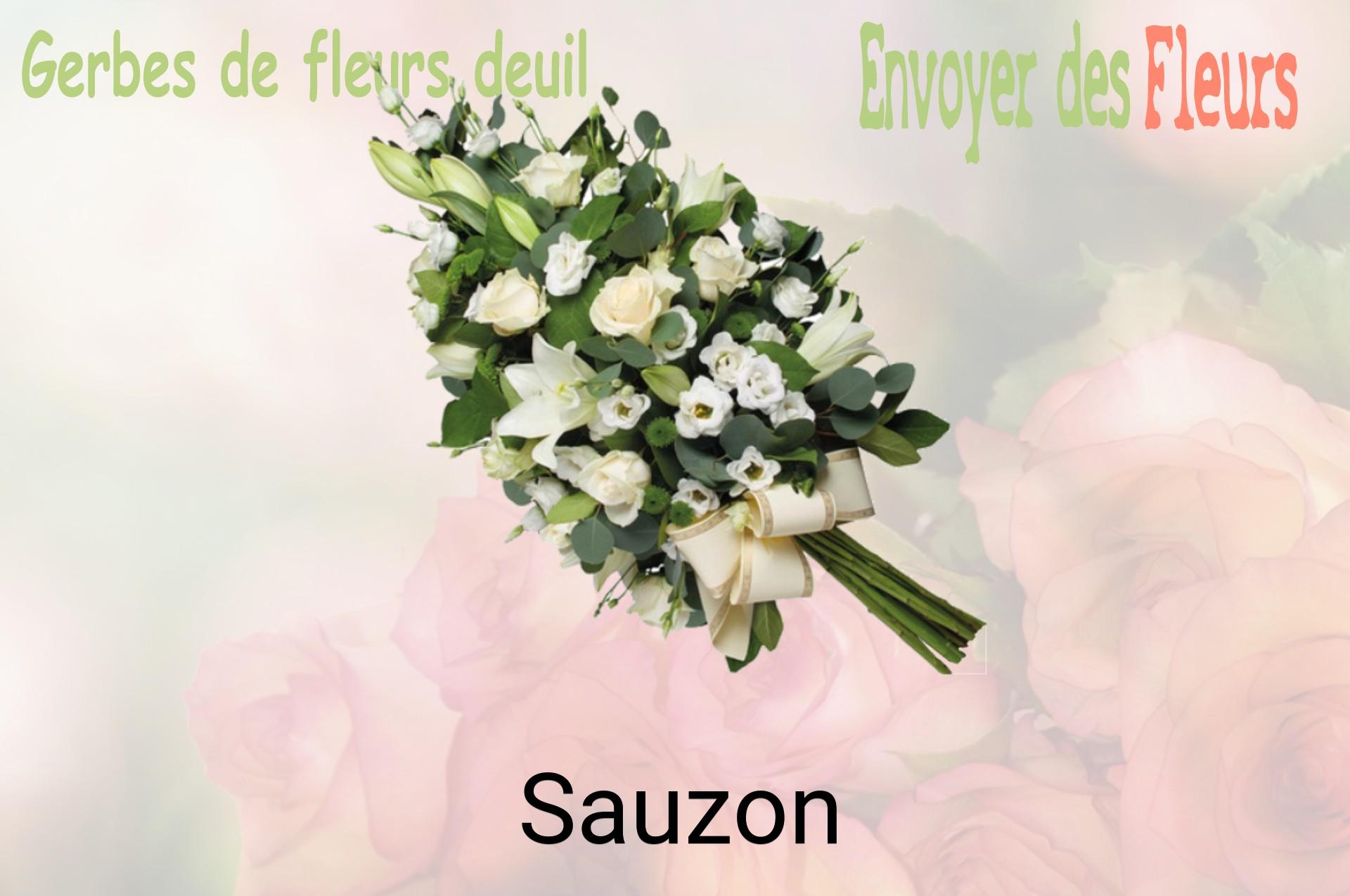 Gerbe de fleurs de deuil livrée à Sauzon